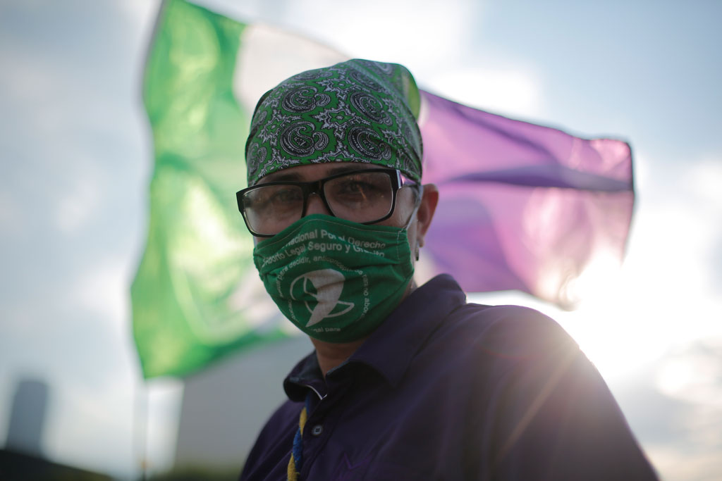Velia de la Cruz
Jennifer Aguayo
Monterrey, Nuevo León
2021
Retrato de Jennifer Aguayo, activista por los derechos humanos de la comunidad LGBTI durante la marcha por el Día de Acción Global por el acceso al Aborto Legal y Seguro en Monterrey en septiembre del 2021 en Monterrey.